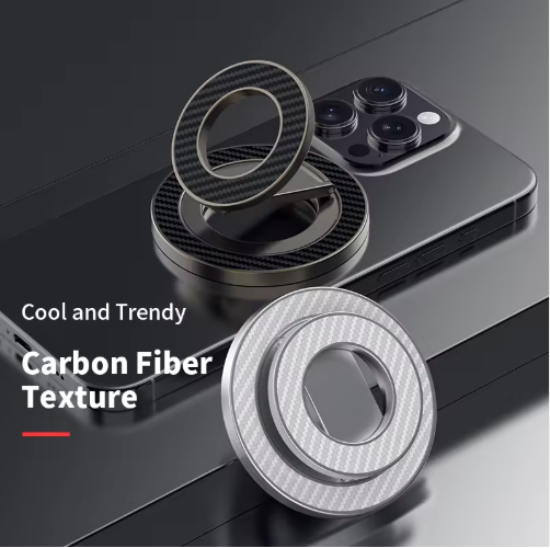 Dual Sided Magnetic Loop Mobile Holder Grip - Carbon Fiber Edition - Image 5
