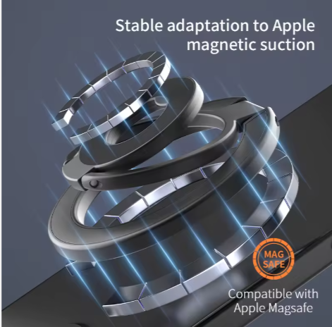 Dual Sided Magnetic Mobile Holder Grip - 3 Rings Design - Image 3