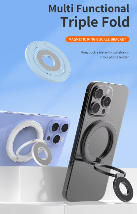 Dual Sided Magnetic Mobile Holder Grip - 3 Rings Design - Image 7