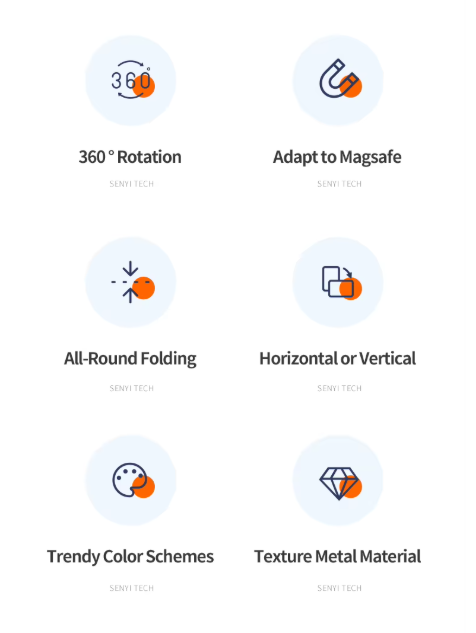 Dual Sided Magnetic Mobile Holder Grip - 3 Rings Design - Image 8